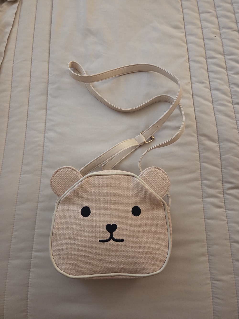 Beige Teddy Bear Mini Crossbody Bag - Picture 1 of 4